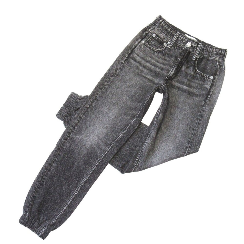 NWT rag & bone Miramar Jogger in Black Magic Photo Print Faux Jean Sweatpant XXS